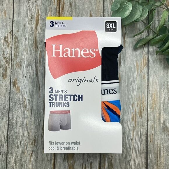 Underwear Trunks Boxer Briefs Moisture-Wicking Stretch Cotton 3-Pack Size 3XL - Picture 1 of 9